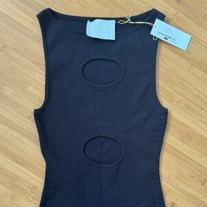 Elegant Black Sleeveless Dress w/ classy cut out details. NWT